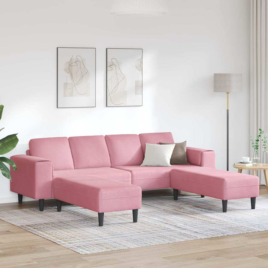 Sofa Set Pink Velvet